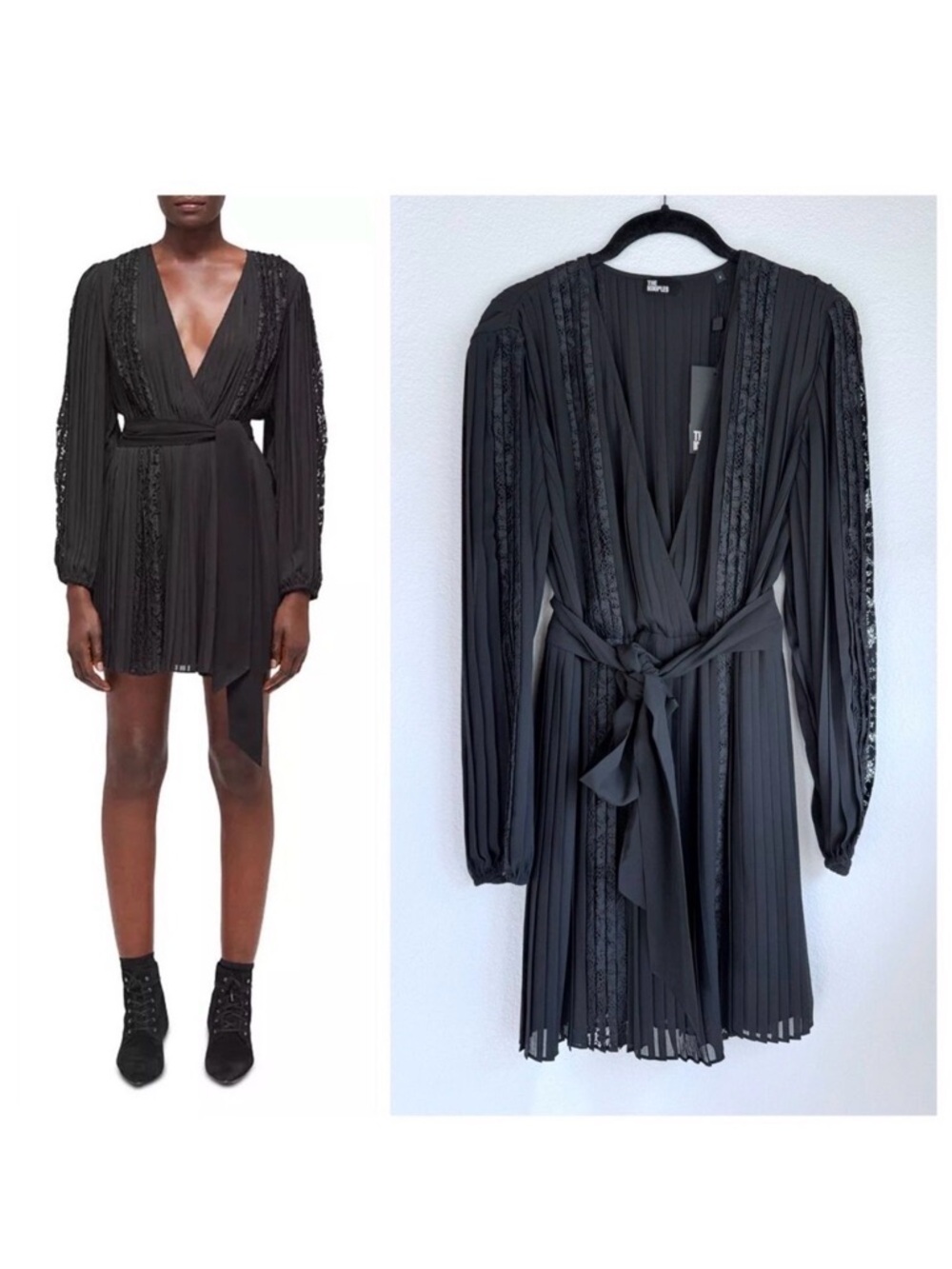 The Kooples Lace Trim mini dress